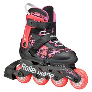 Rolki inline Microblade SL (kółka: 72mm/80A, łożyska: SG3) czarne/koralowe dla dzieci