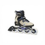 Rolki inline Macroblade 90 (kółka: 90mm/84A, łożyska: SG9) czarne/piaskowe/niebieskie damskie