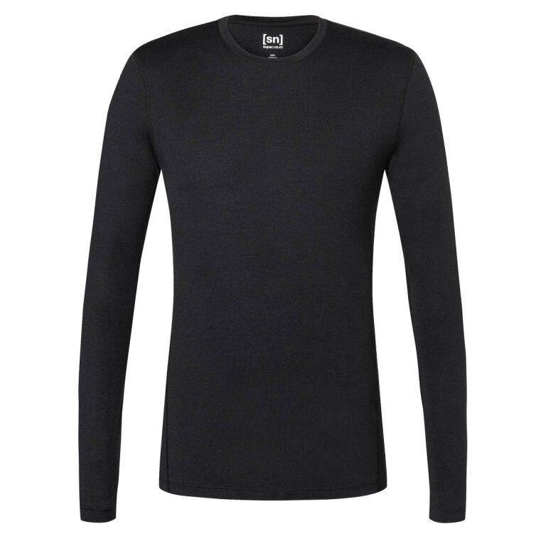super natural Bielizna termiczna Longsleeve Base 230 - Wełna merino - czarny Mężczyźni