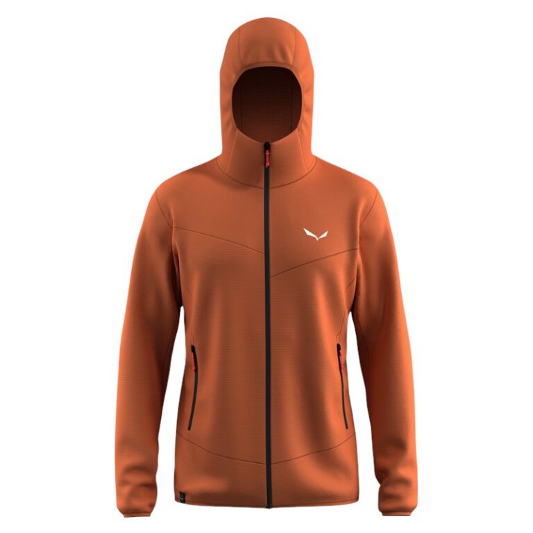 Kurtka polarowa Salewa Puez Altavia Polarlite HD (z kapturem, miękki materiał) brązowa męska