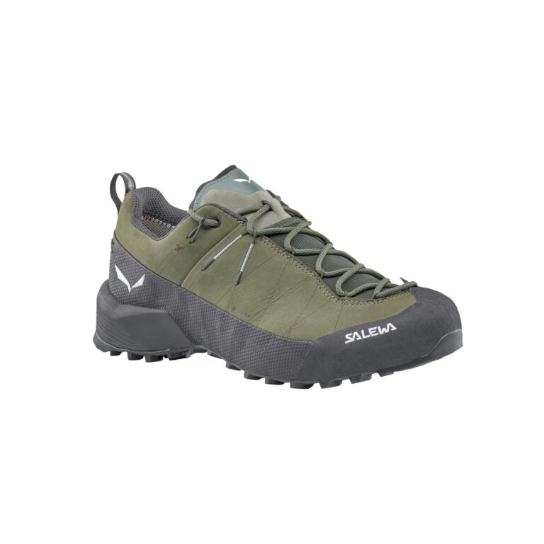 Salewa buty trekkingowe Wildfire Leather 2 GTX (podejście, nubuk, wodoodporne) zielono/czarne męskie