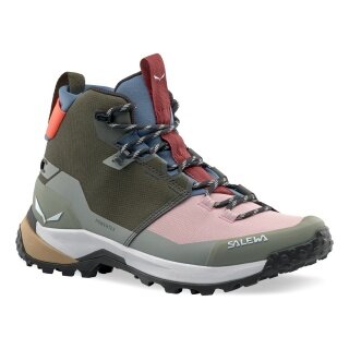 Salewa buty trekkingowe Puez 2 Mid Powertex (trekkingowe, wodoodporne, oddychające) oliwkowe/różnokolorowe damskie