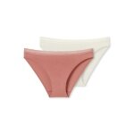 Schiesser bielizna Rio-Slip koronkowy bawełniany terrakotowy/czarny dla kobiet - 2 sztuki