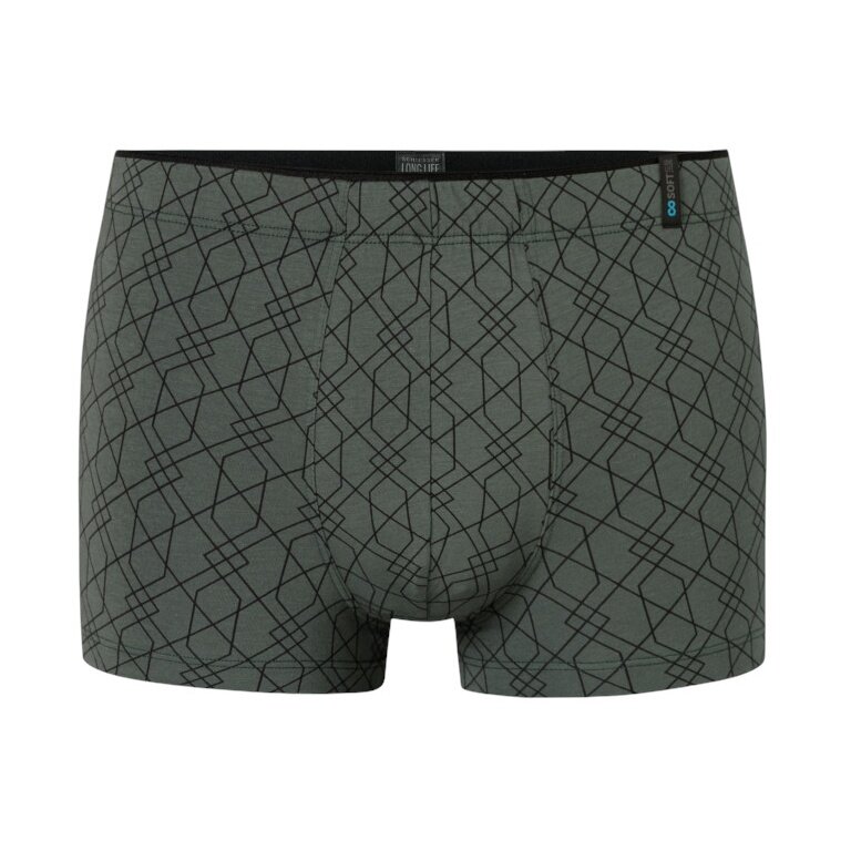 Schiesser bielizna bokserki Long Life Soft Shorts modal wzorzysty ciemnozielony - 1 sztuka