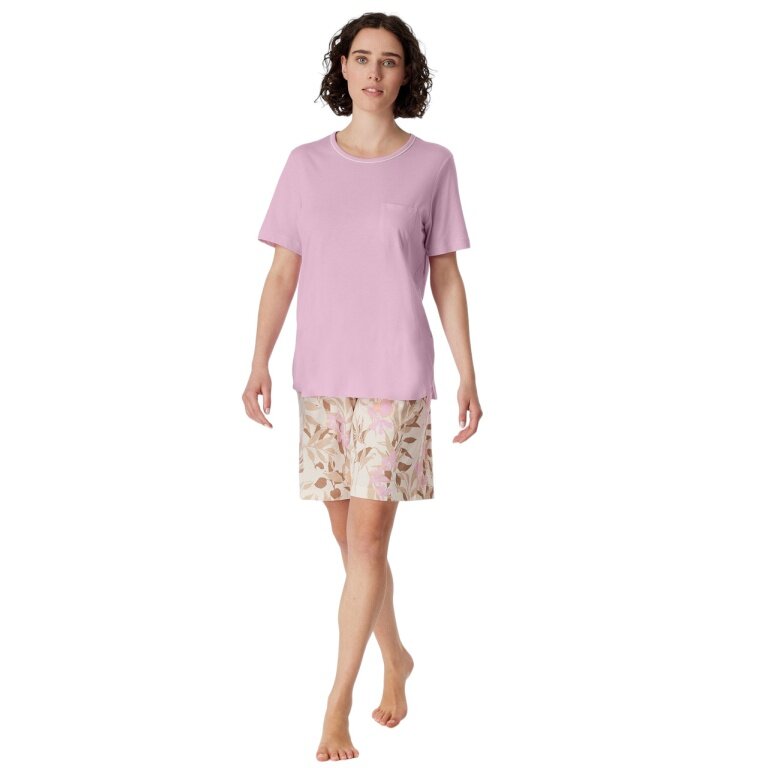 Schiesser Bielizna Piżama Comfort Nightwear krótka - różowa Damska
