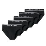 Schiesser bielizna slipy Rio z organicznej bawełny z gumką 95/5 czarne męskie - 5 sztuk