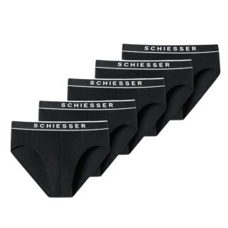 Schiesser bielizna slipy Rio z organicznej bawełny z gumką 95/5 czarne męskie - 5 sztuk