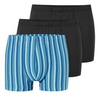 Schiesser bielizna bokserki 95/5 bawełna organiczna czarny/niebieski 921 mężczyźni - 3 sztuki