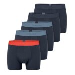 Schiesser bielizna bokserki 95/5 bawełna organiczna z gumką ciemnoniebieskie męskie - 5 sztuk