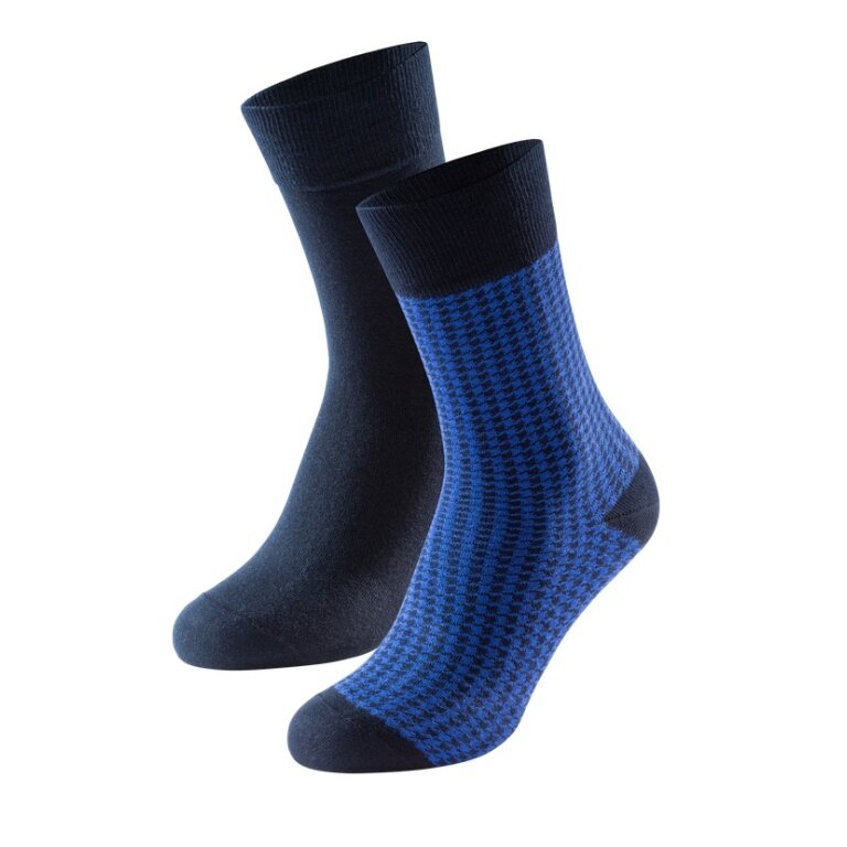 Schiesser Skarpetki dzienne Crew Pima Bawełna Jednolita Wzór granatowy/royalowy - 2 pary