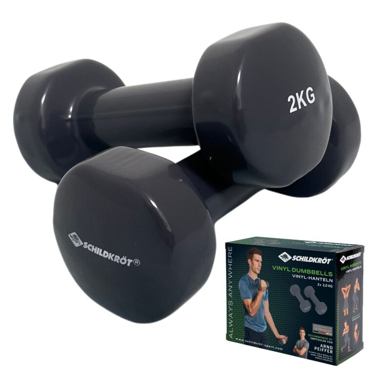 Schildkröt Fitness Hantle winylowe (żelazo/PVC) szare zestaw 2x2,0kg