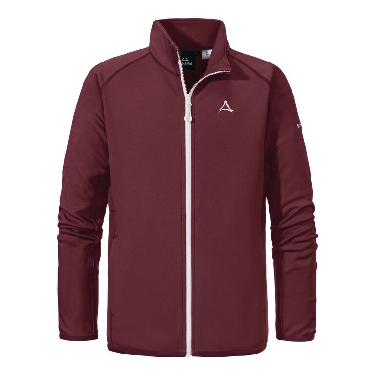 Schöffel Fleecejacka Nebelhorn Ski (stojący kołnierz, ciepła) bordowa dziecięca