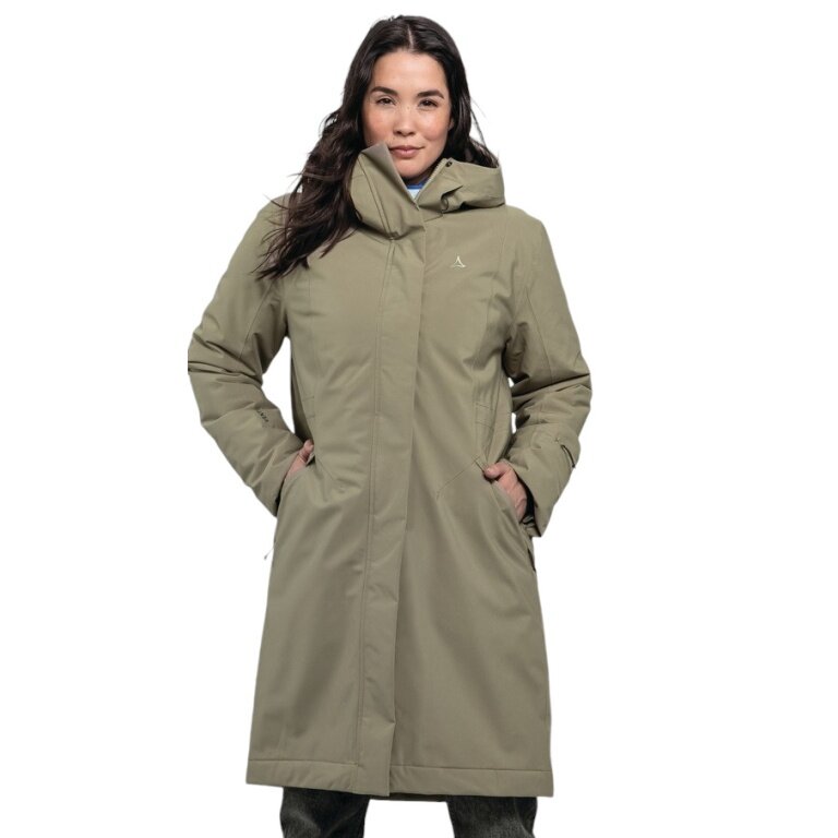 Parka zimowa Schöffel Urban Insulated Coat Style Gregale WMS (wodoodporna, oddychająca) ciemny beż damski