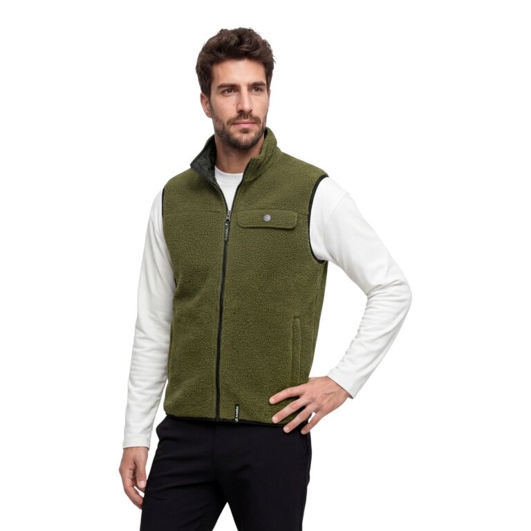 Kamizelka Fleece Wende Purga Schöffel (Fleece Sherpa, ciepła) zielona męska