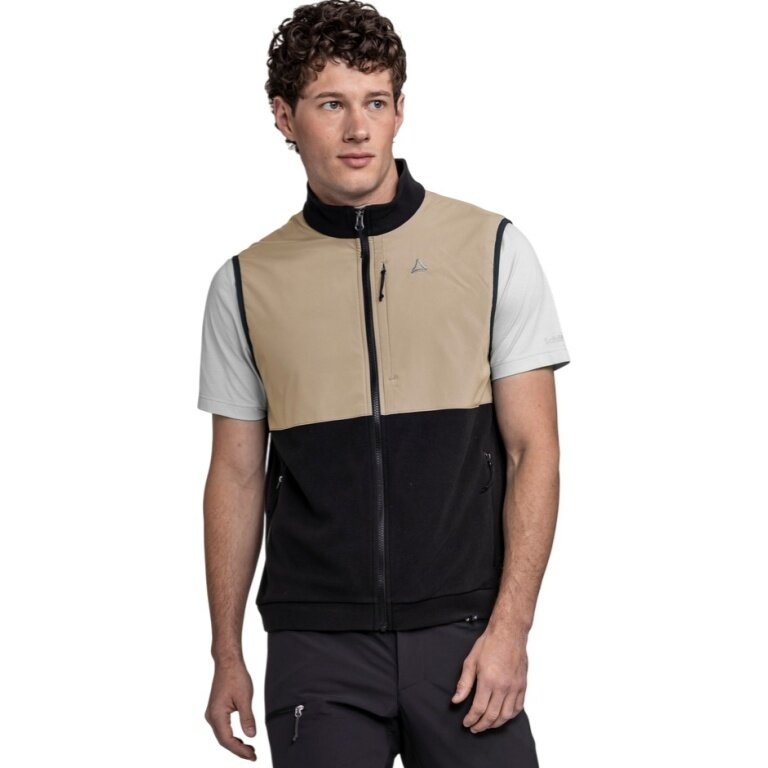 Kamizelka wędrówkowa Schöffel Fleece Vt Style Ash (2-kierunkowy stretch, szybkoschnąca) czarna/beżowa męska
