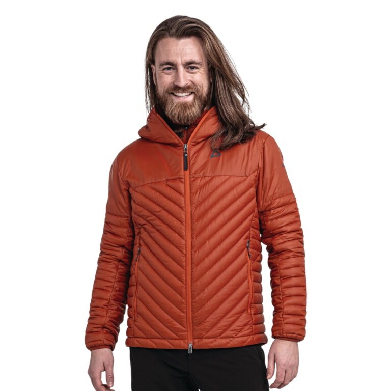 Kurtka zimowa Schöffel z puchu do wędrówek Cascata (ocieplająca dzięki wypełnieniu puchowym) czerwona męska