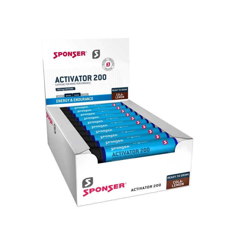 Sponser Activator 200 Ampułek (dla uwagi i koncentracji, z 200mg kofeiny) Cola-Cytryna 30x25ml - Pudełko