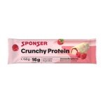 Sponser Crunchy Protein Batony (ponad 30% zawartości białka, tylko 1,8g cukru na batonik) Malina 12x50g Pudełko