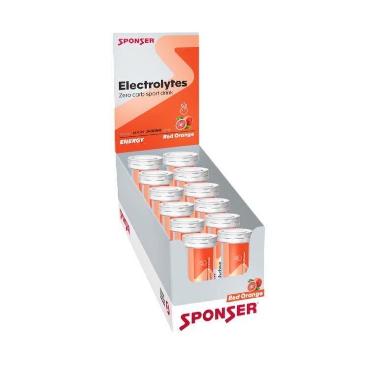 Sponser Elektrolity Krwawa Pomarańcza (Zero-Carb Napój Sportowy z Elektrolitami) 12x10 Tabletek W pudełku