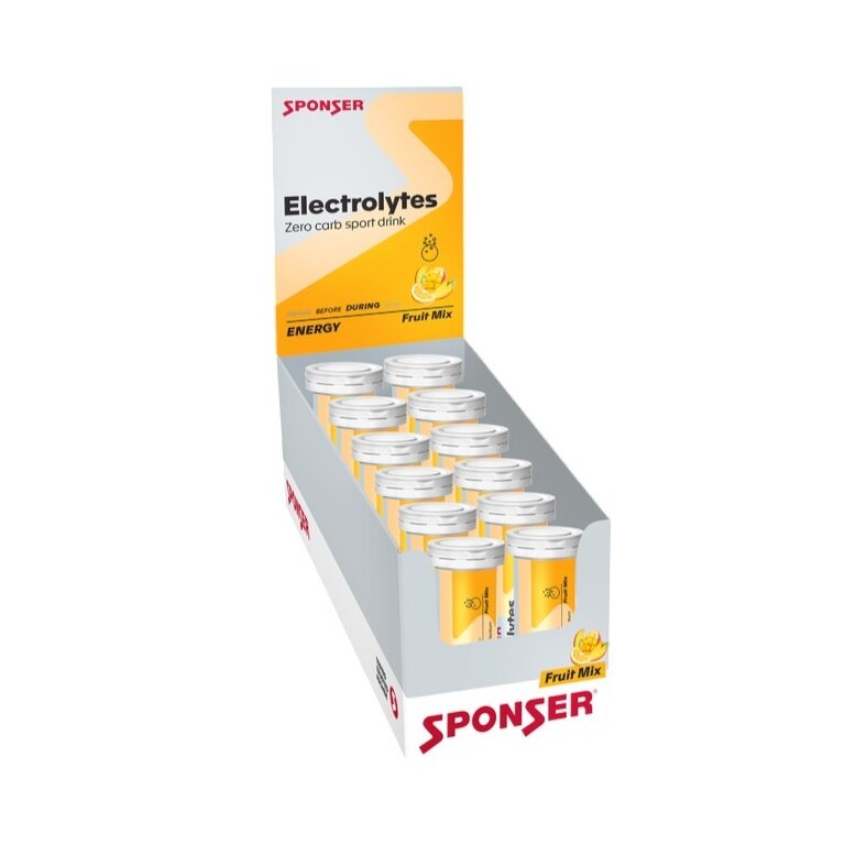 Sponser Elektrolyty Mieszanka Owocowa (Zero-Carb Napój Sportowy z Elektrolytami) 12x10 Tabletek w Pudełku