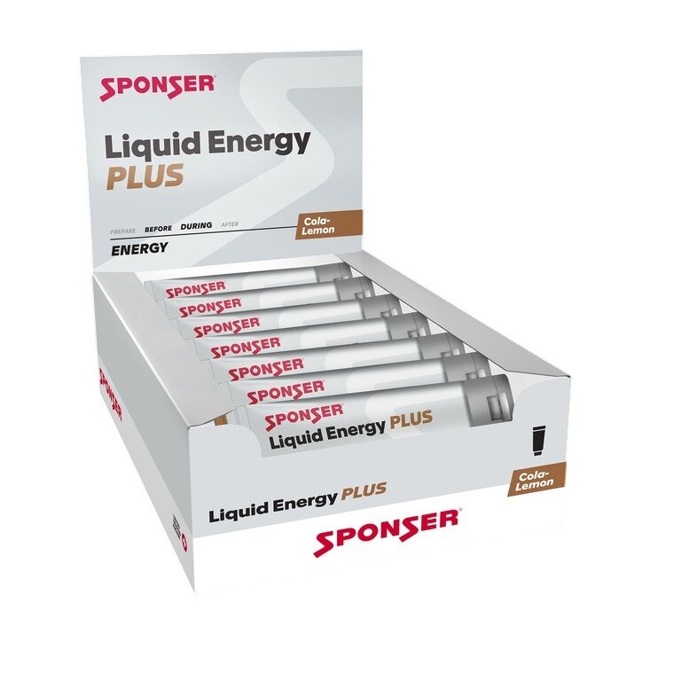 Sponser Energy Liquid PLUS Gel (Żel węglowodanowy z kofeiną i tauryną) Cola/Cytryna 18x70g Box
