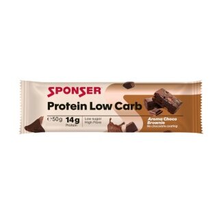 Sponser Protein Low Carb Baton (32% zawartości białka, idealna przekąska na co dzień) Czekolada/Brownie 25x50g Pudełko