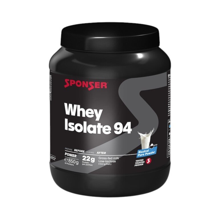 Sponser Whey Isolate 94 Proszek białkowy (czyste izolaty białka serwatkowego CFM, maks. zawartość białka, bez laktozy) Neutralny 850g puszka