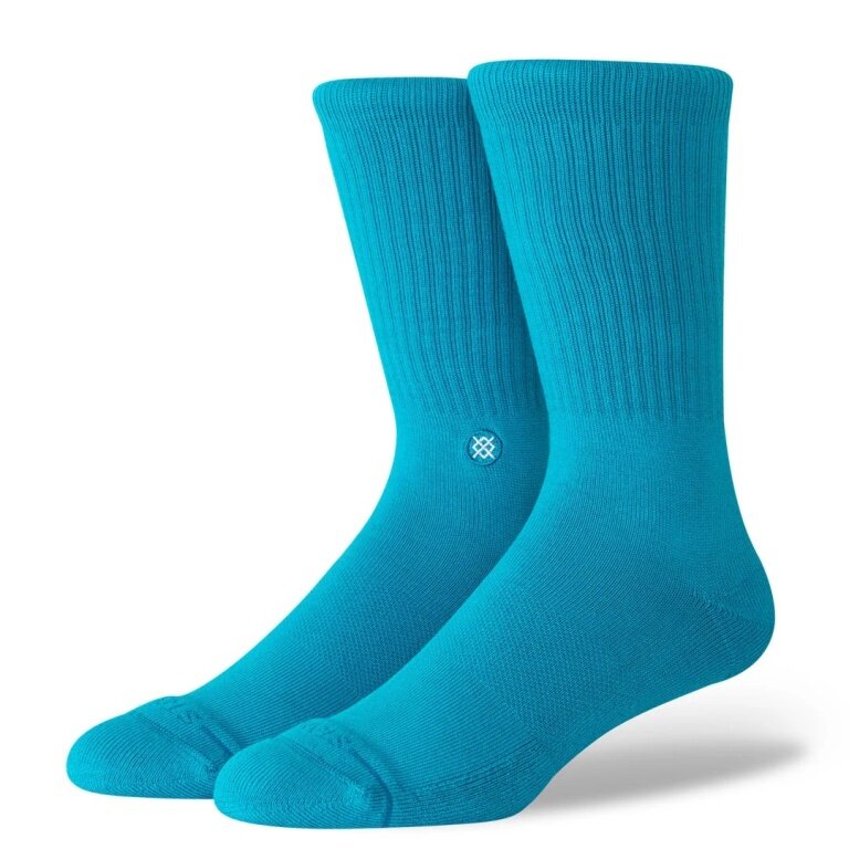 Stance Tagessocke Crew Icon (wzmocniona pięta i palce) cyanowo-niebieskie - 1 para