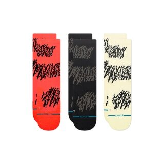 Skarpety biegowe Stance Crew Glacier Light czarne/czerwone/żółte - 3 pary