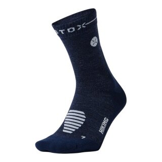 Skarpety energetyczne STOX Skarpety trekkingowe kompresyjne Merino skarpetki kostkowe (celowana kompresja) niebiesko-szare męskie - 1 para