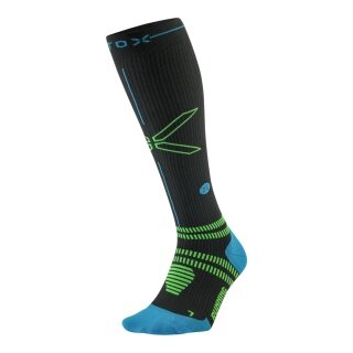 Skarpety biegowe kompresyjne STOX Energy Socks (wspomagają krążenie) w kolorze węgorzowym/szarym niebieskie dla mężczyzn - 1 para