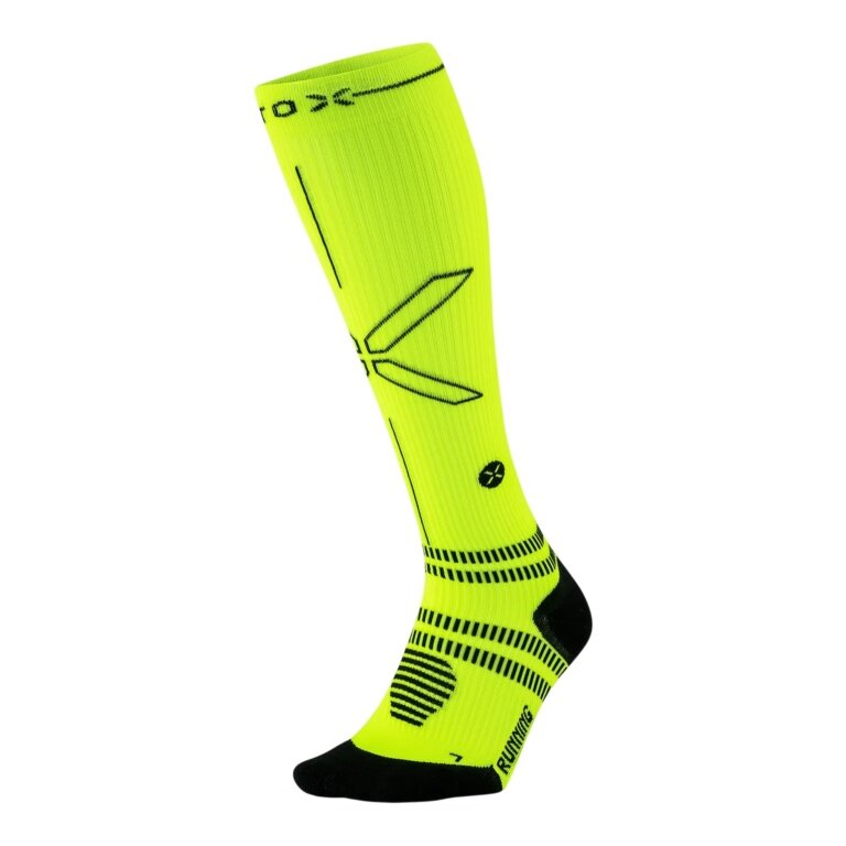 Skarpety biegowe kompresyjne STOX Energy Socks (wspomagają krążenie) neonowy żółty męskie - 1 para