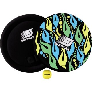 Zestaw do gry Sunflex Wurfspiel Skilly Fireworks - elastyczne pętle na palce, neopren czarny/niebieski/zielony - 1 zestaw