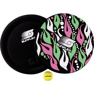 Zestaw do gry Sunflex Wurfspiel Skilly Fireworks - elastyczne pętle na palce, neopren czarny/różowy - 1 zestaw