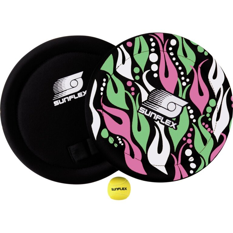 Zestaw do gry Sunflex Wurfspiel Skilly Fireworks - elastyczne pętle na palce, neopren czarny/różowy - 1 zestaw