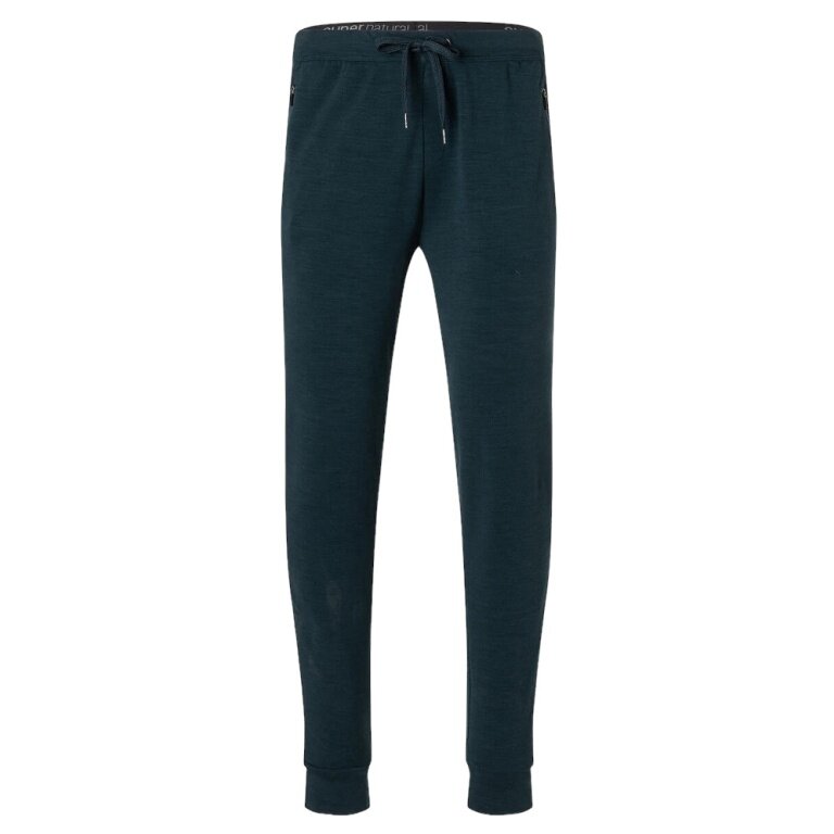 super natural Spodnie dresowe Everyday Sweatpants (Merino-Mix) długie granatowe męskie
