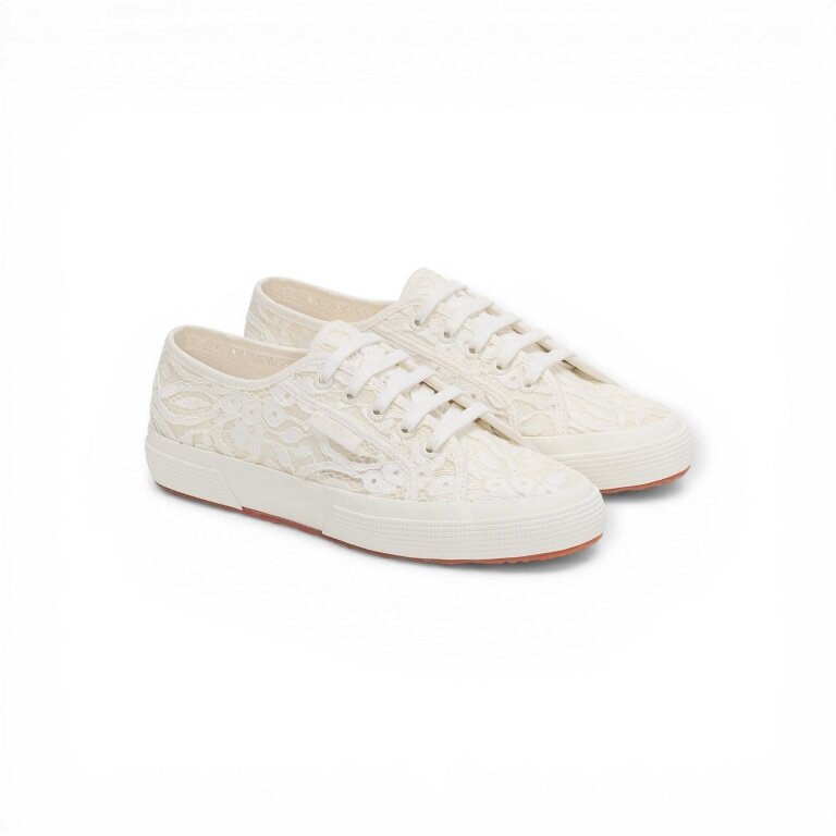 Superga Sneakers Pizzo Macrame 2750 białe damskie