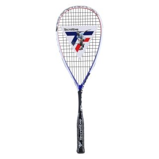 Tecnifibre Rakieta do squasha Carboflex 125 Airshaft 125g/z przodu czarna/biała - naciągnięta -