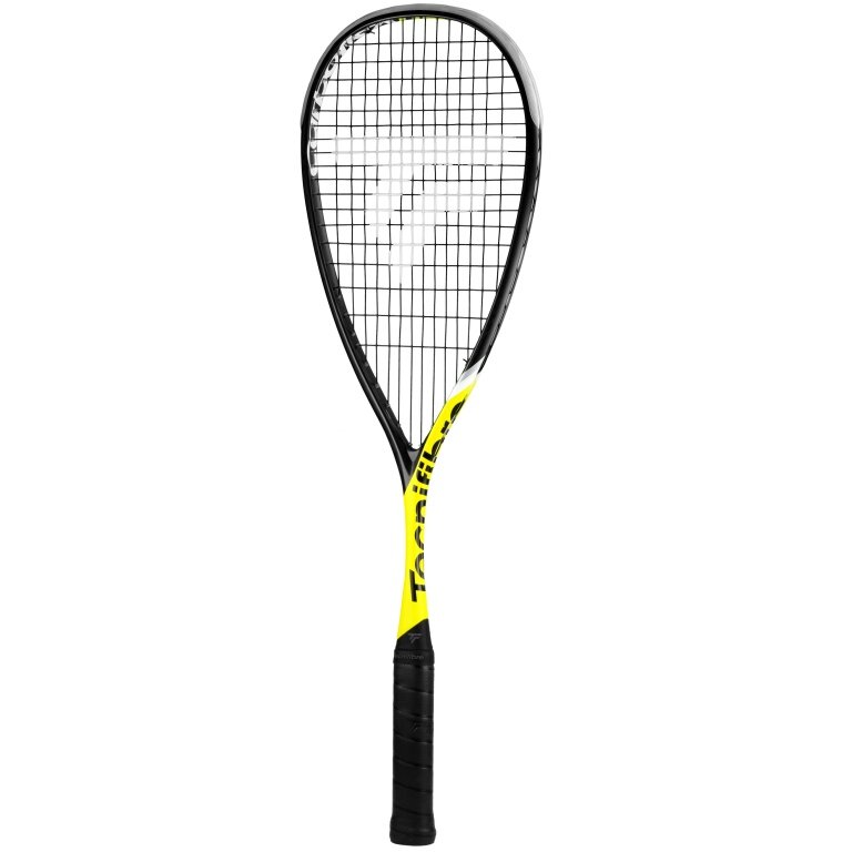 Tecnifibre Rakieta do squasha Carboflex 125 Heritage 2 125g/z przodu czarna/żółta - naciągnięta -