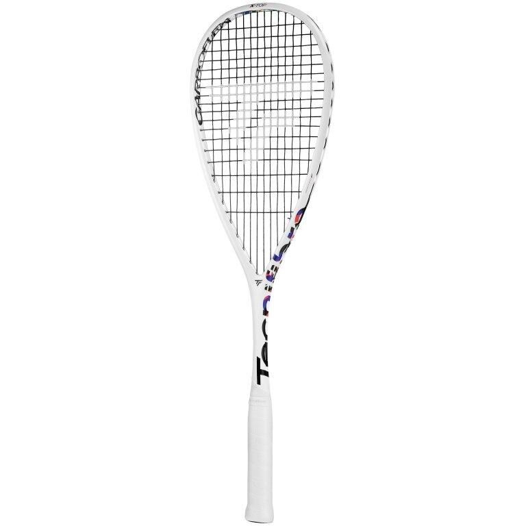 Tecnifibre Rakieta do squasha Carboflex 130 X-Top V2 130g/z wyważeniem na głowę 2024 biała - naciągnięta -
