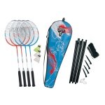 Talbot Torro Zestaw do Badmintona 4-Fighter NOWY (4xRakiety, 3xPiłki, Siatka+Słupki, Pokrowiec) - 1 Zestaw