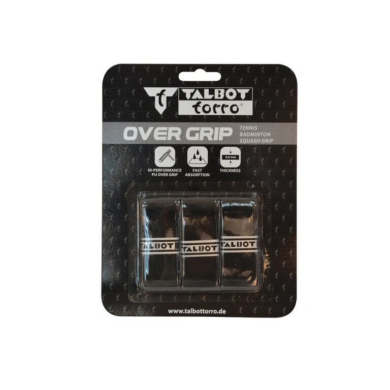 Talbot Torro Overgrip Griffband 0.6mm czarny 3 szt.