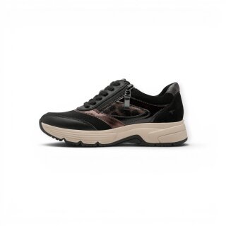 Sneaker Tamaris Wide Fit (materiał mix, z bocznym zamkiem błyskawicznym) 8-83705-45 czarny damski