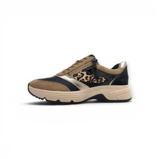 Sneakers Tamaris (mix materiałów, z bocznym zamkiem błyskawicznym) 8-83705-45 brązowo/czarny damskie