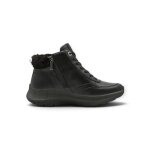 Tamaris szerokie buty zimowe (materiał mix, z bocznym zamkiem błyskawicznym) 8-85200-45 czarne damskie