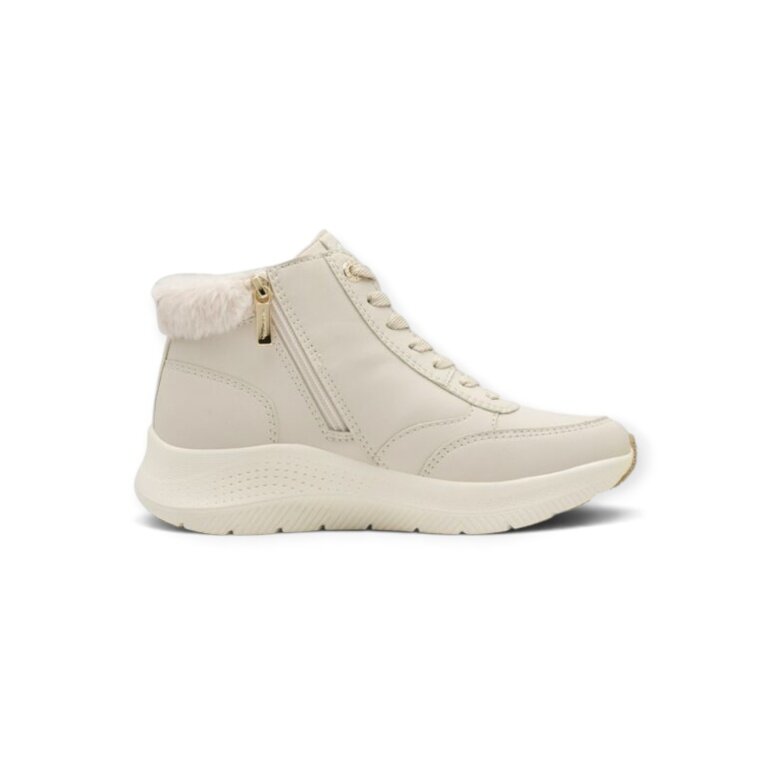 Tamaris szerokie buty zimowe (materiał mix, z bocznym zamkiem błyskawicznym) 8-85200-45 beżowe damskie