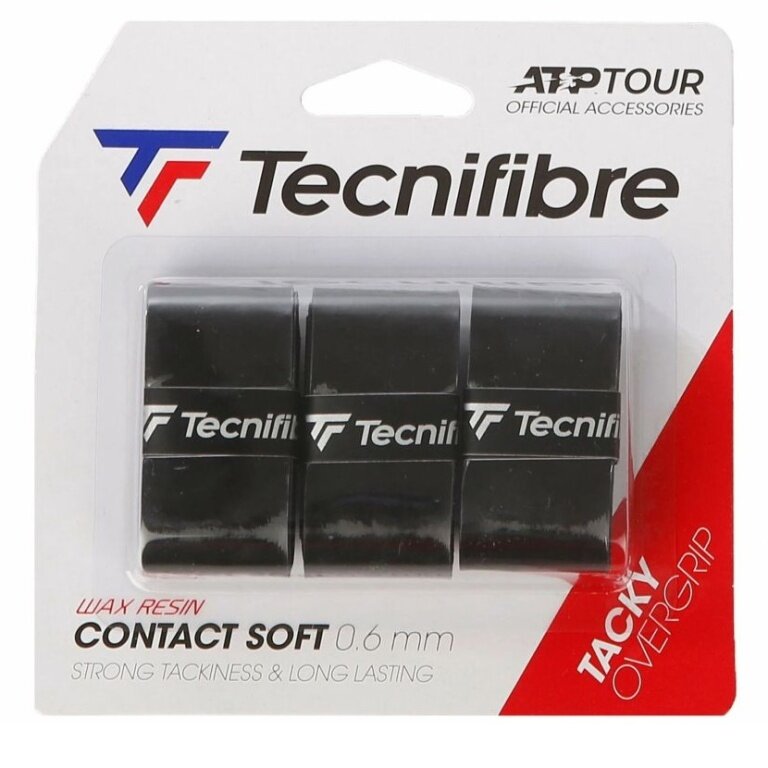 Tecnifibre Overgrip Contact Soft 0.6mm (Chwytność) czarny 3 szt.