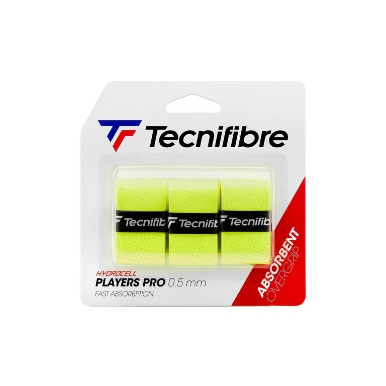 Tecnifibre Overgrip Players Pro 0.5mm (absorpcja potu) neonowy żółty 3 szt.