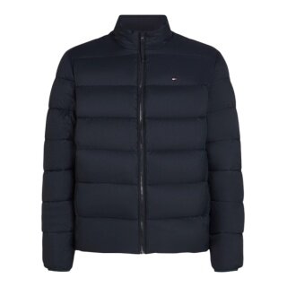 Tommy Hilfiger zimowa kurtka pikowana z kołnierzem stojącym, średniej wagi - ciemnoniebieska, męska