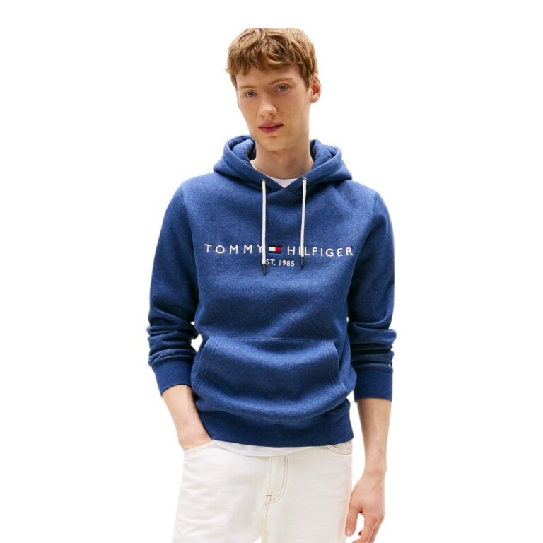 Hoodie Tommy Hilfiger Flex-Fleece z kapturem (mieszanka bawełny) granatowy męski